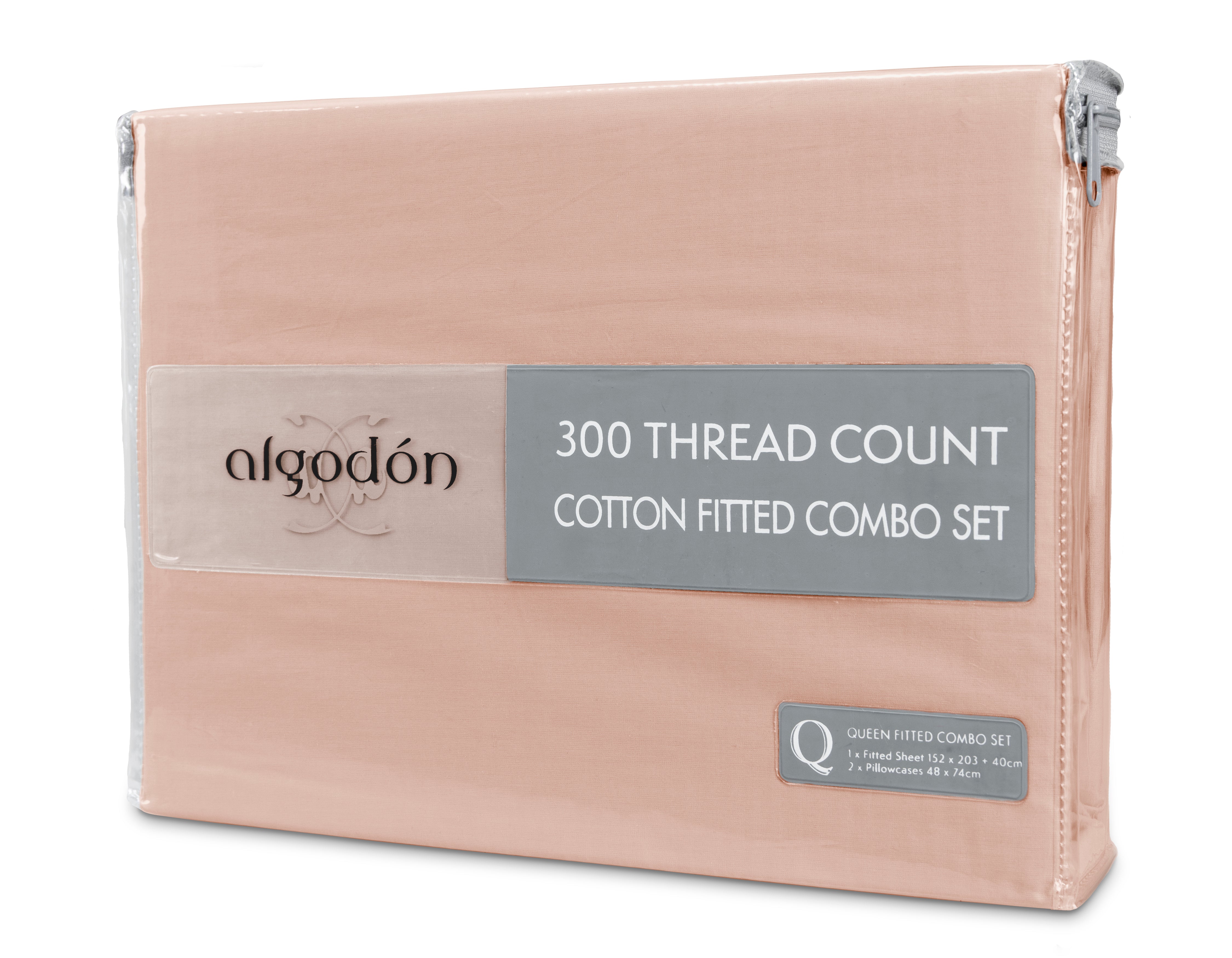 300TC Cotton FITTED SHEET Combo Set - MEGA QUEEN