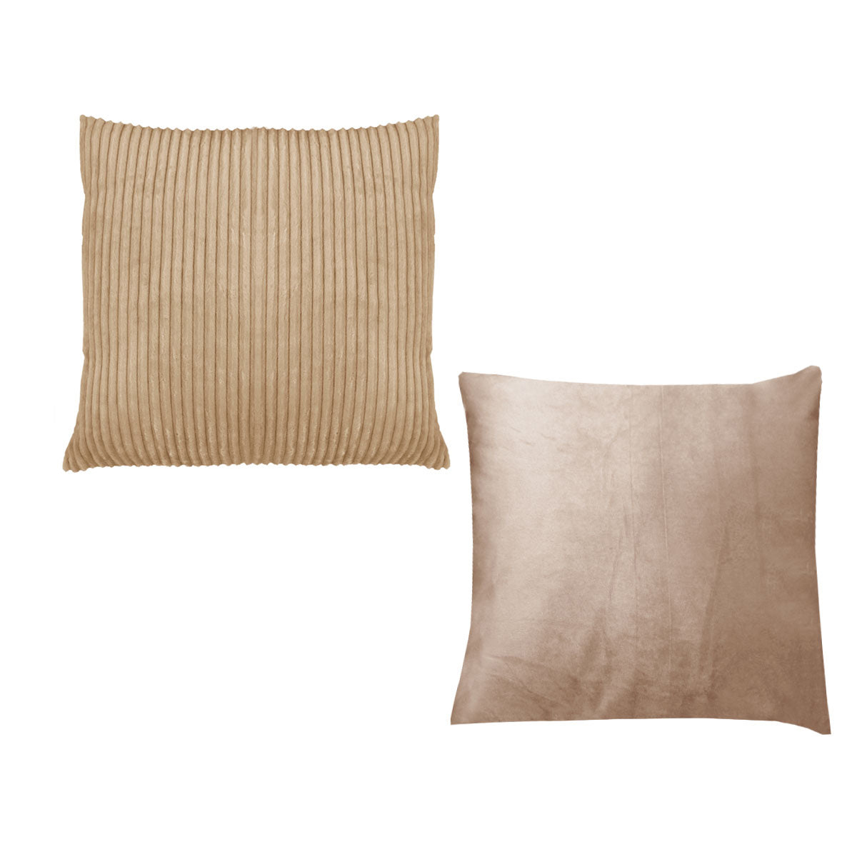 Pair of Calico Cordury Cushions Latte