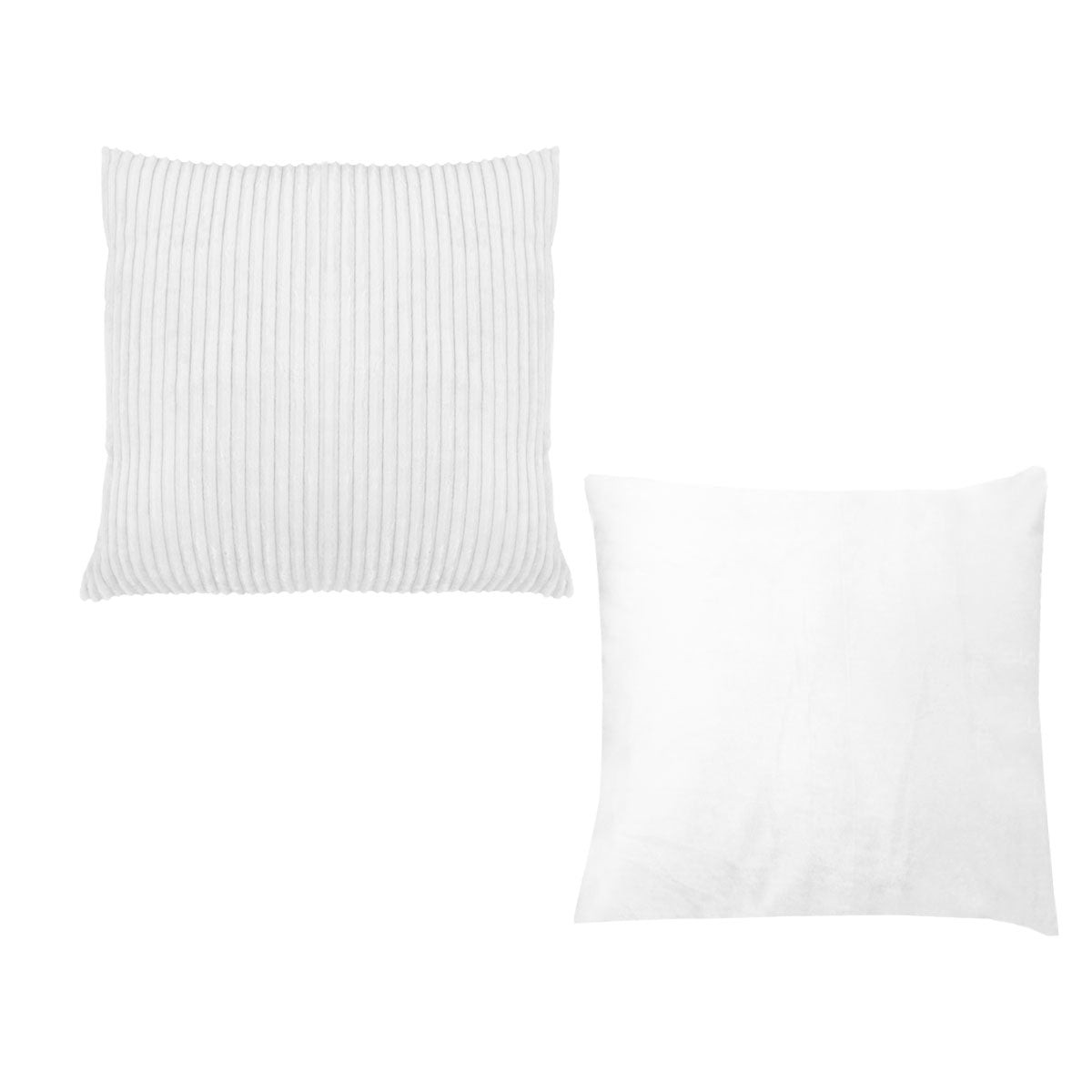 Pair of Calico Cordury Cushions White