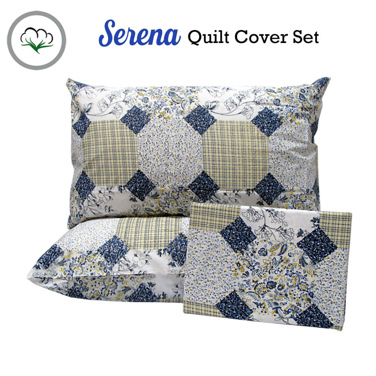 Pure Cotton Serena Quilt Cover Set Queen