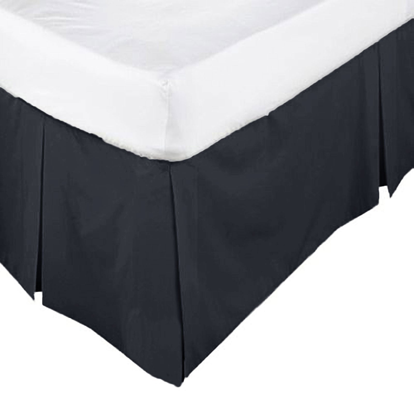 ASSUN Box Pleated Valance Black KING SINGLE