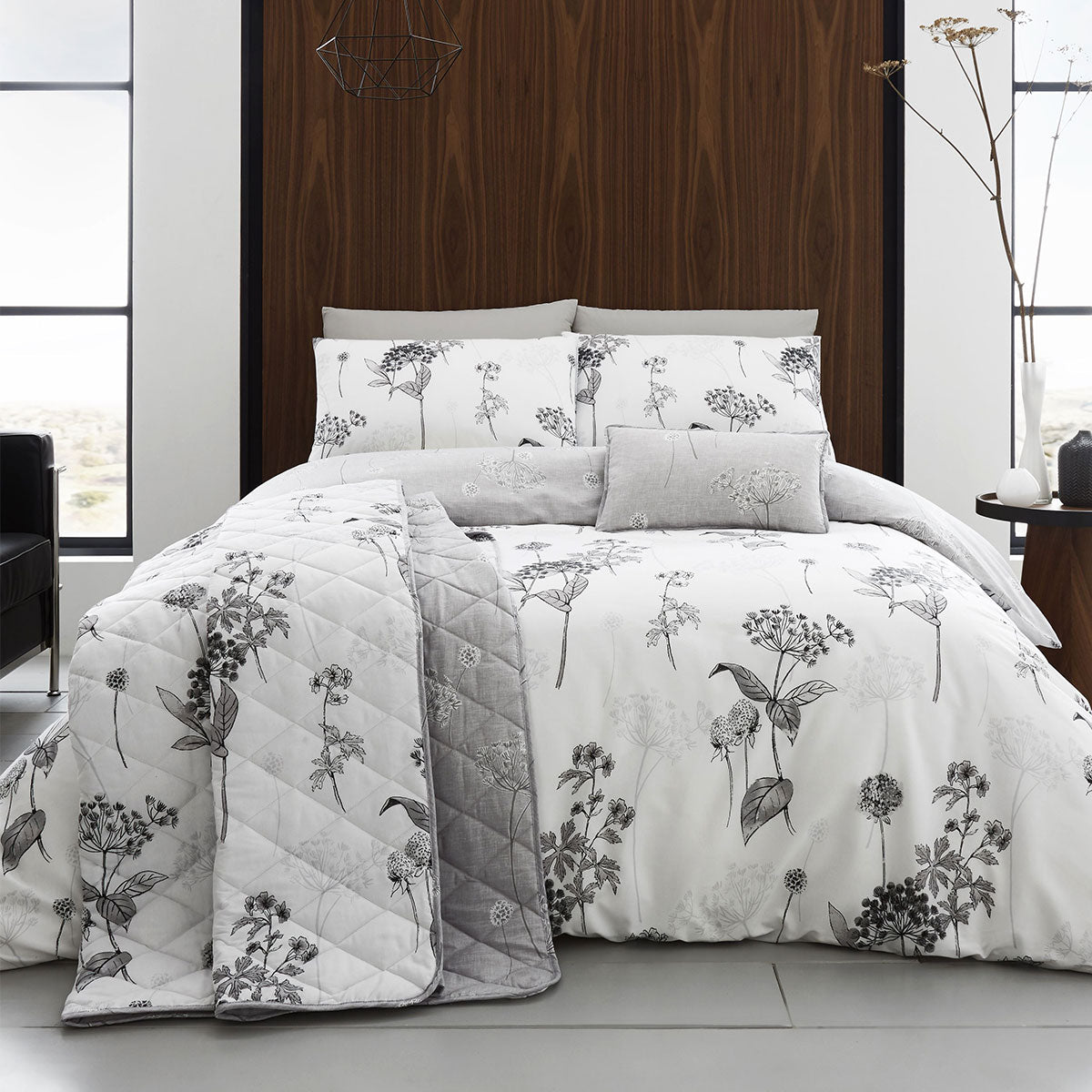 Coverley Grey Quilt Cover Set Queen