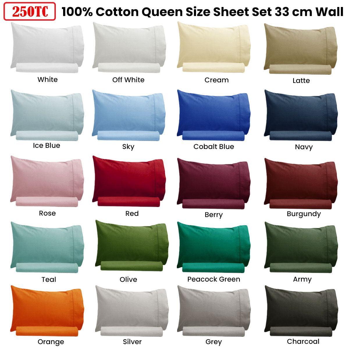 Artex 250TC 100% Cotton Sheet Set Single Navy