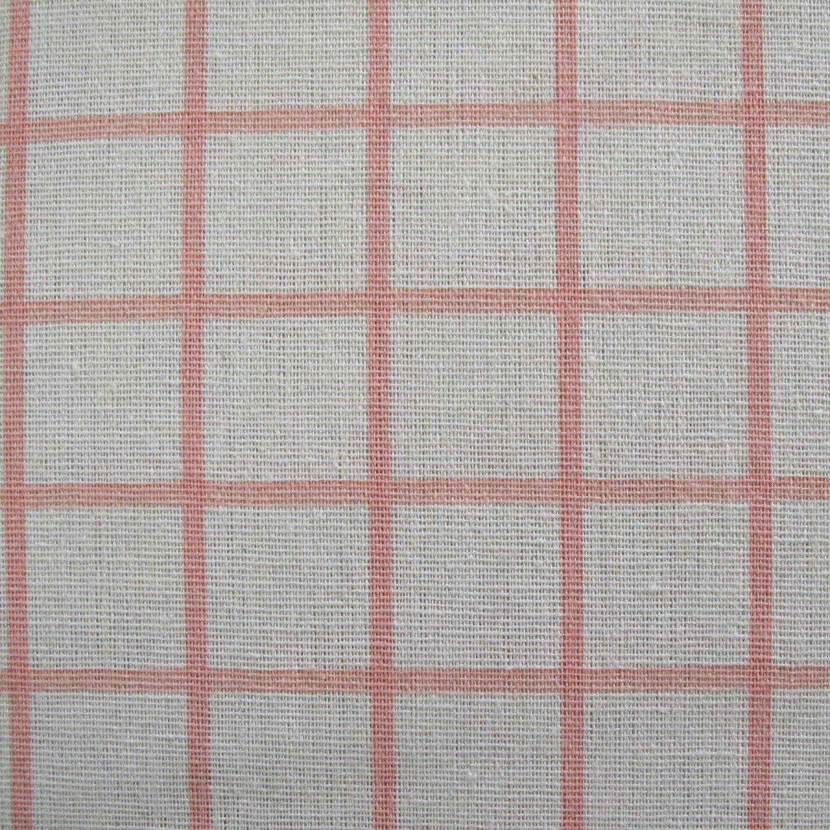 Cotton Grid Checks Oblong Table Cloth Coral 130 x 180cm