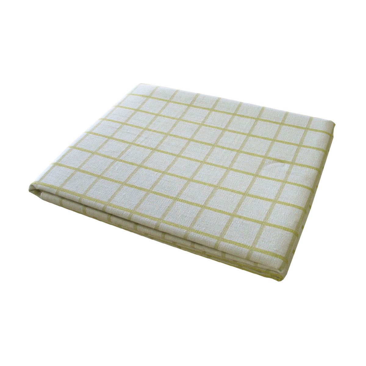 Cotton Grid Checks Oblong Table Cloth Yellow 150 x 230cm