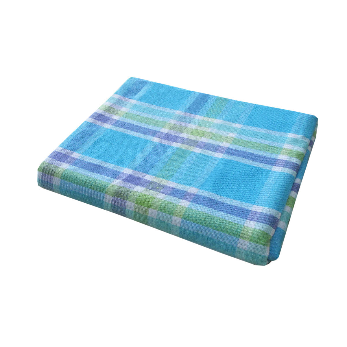 Cotton Plaid Checks Oblong Table Cloth Blue 150 x 230cm