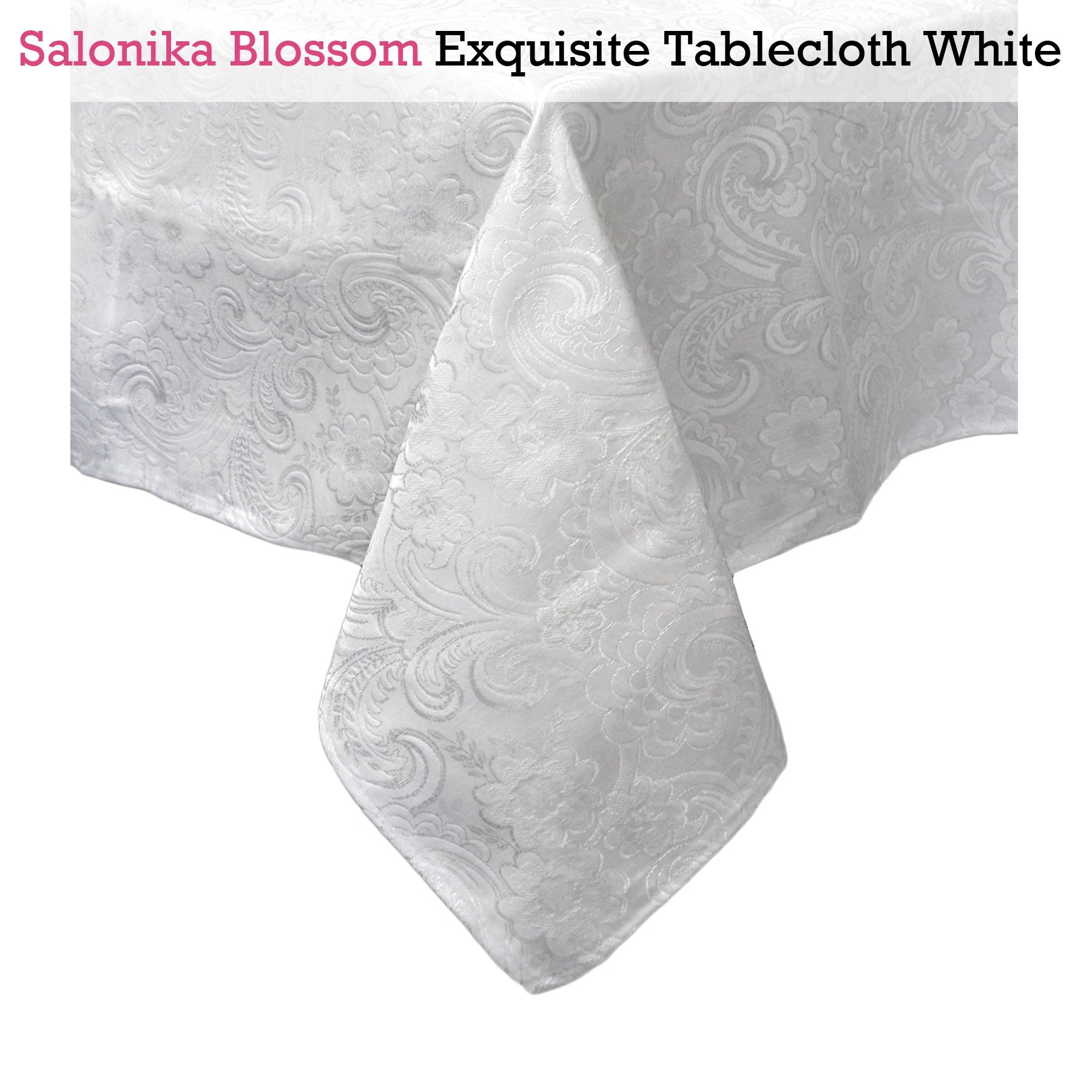 Salonika Blossom Tablecloth White 160 x 220 cm