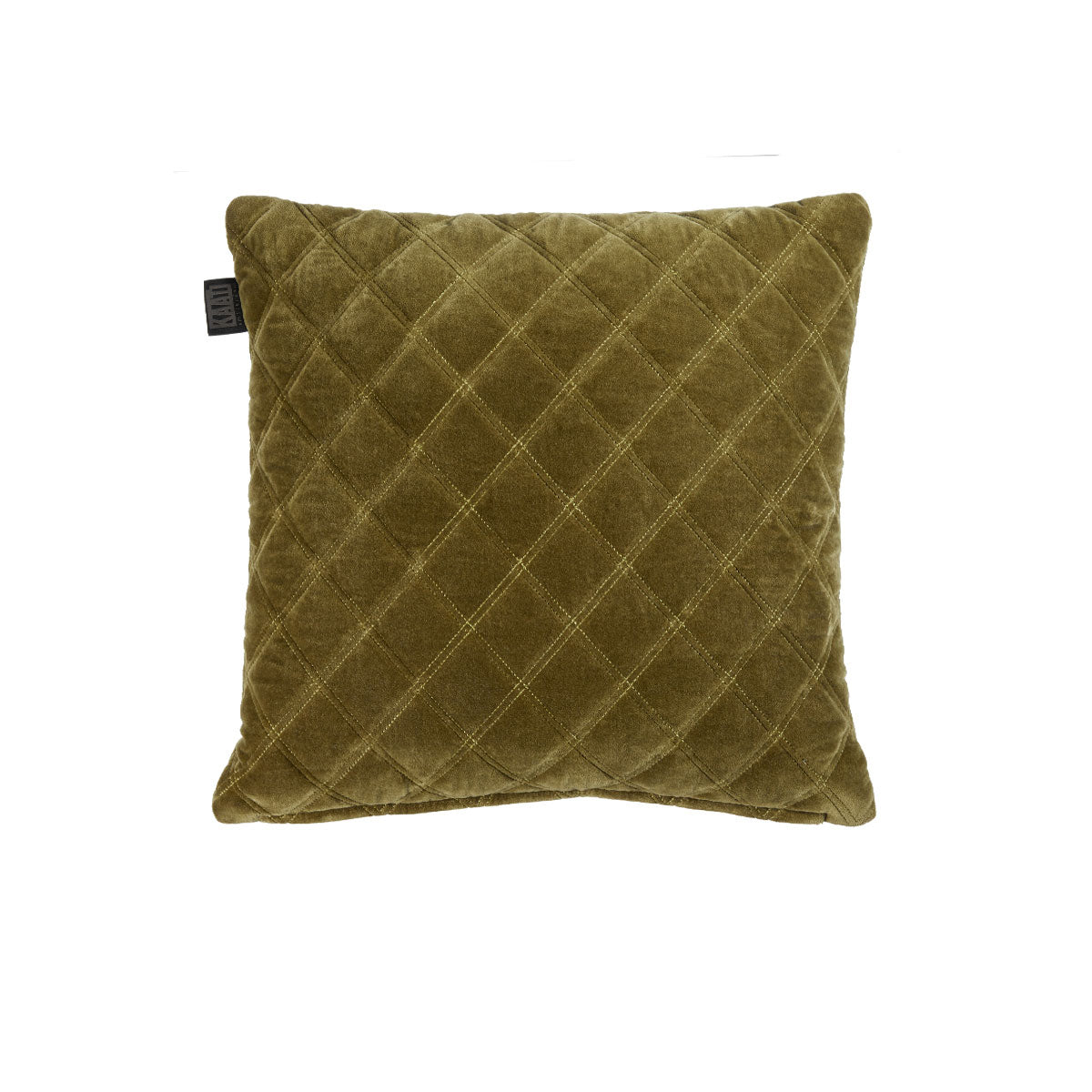 Bedding House Vercors Luxury Cotton Velvet Filled Square Cushion - Olive Green
