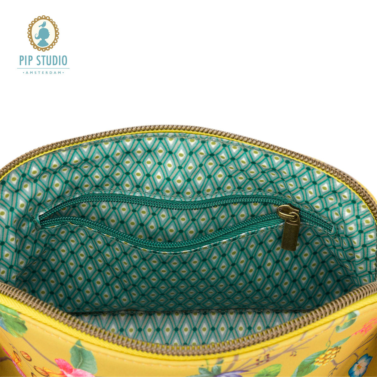 PIP Studio Petites Fleurs Yellow Small Triangle Cosmetic Bag