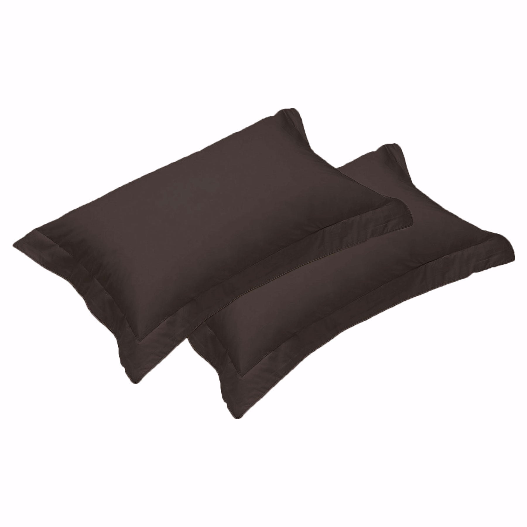 500TC Pair of Egyptian Cotton Tailored Standard Pillowcases Chocolate