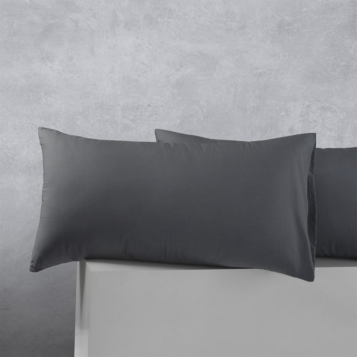 Accessorize Pair of Cotton Polyester King Pillowcases Charcoal