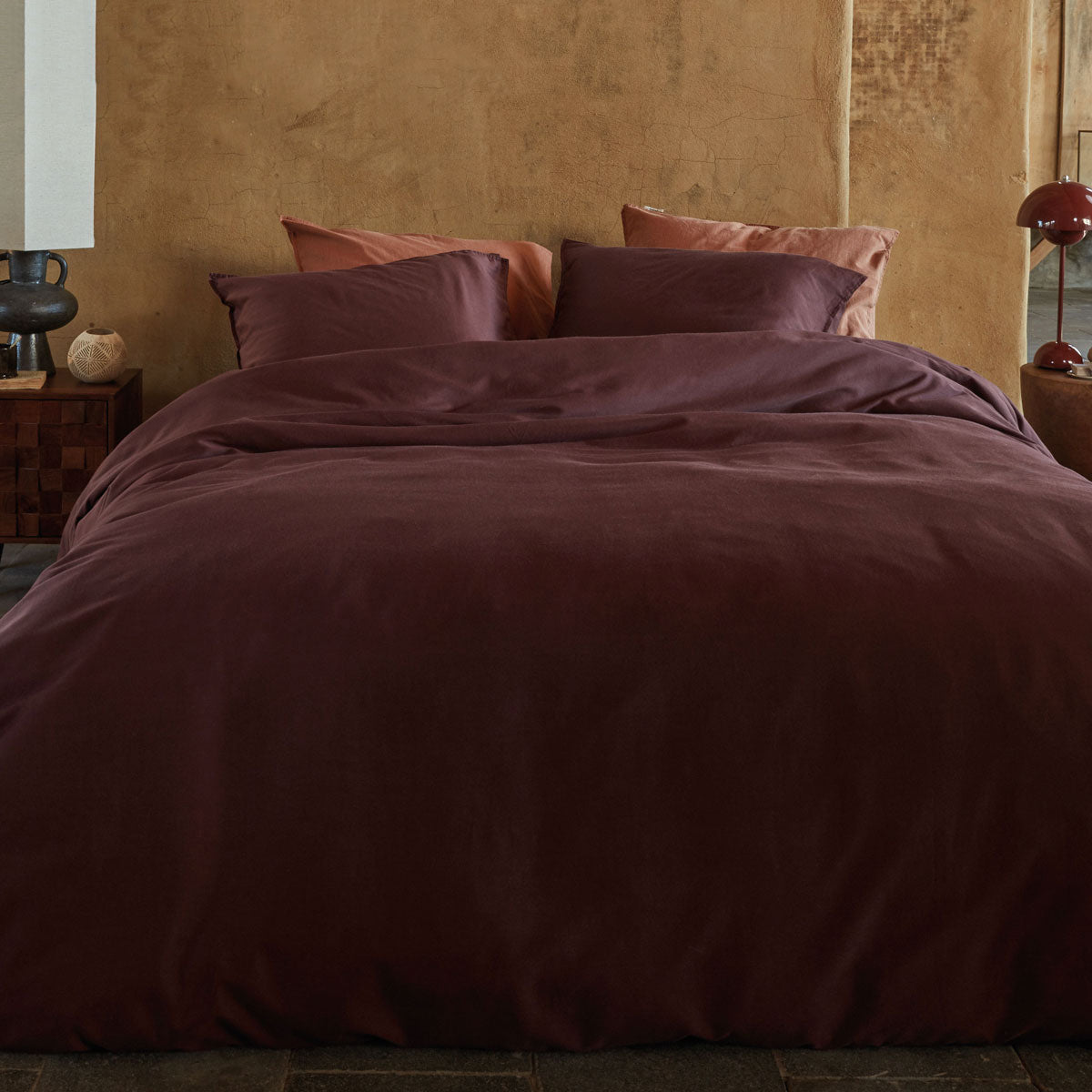 VTWonen Earth Dark Red Quilt Cover Set Queen