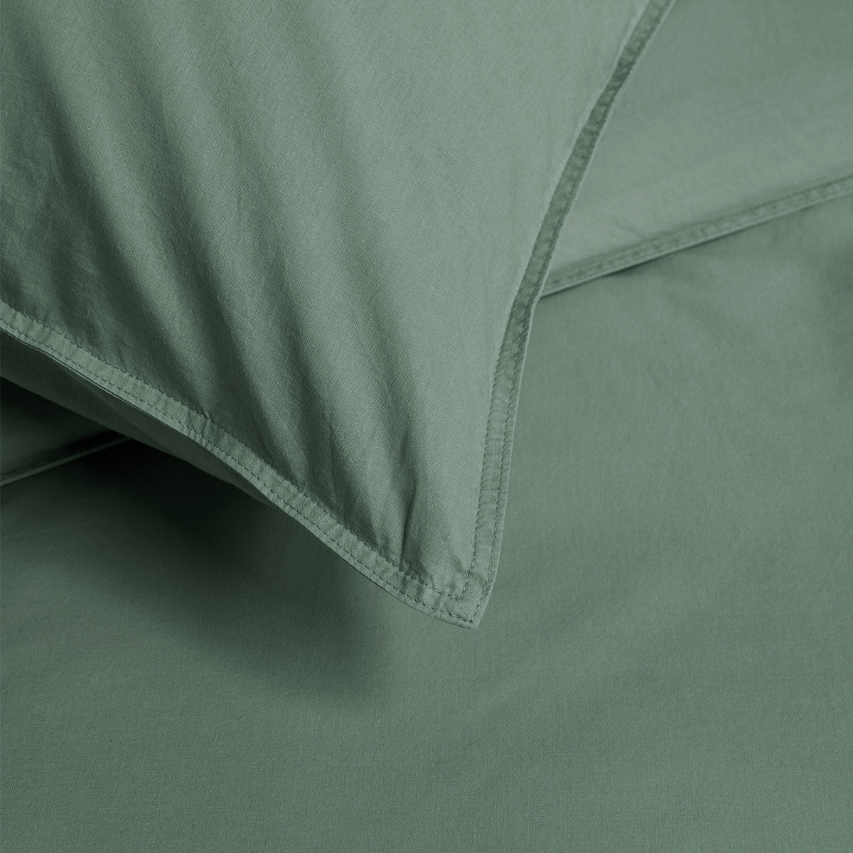 Bedding House Organic Cotton Basic Green Quilt Cover Set Queen