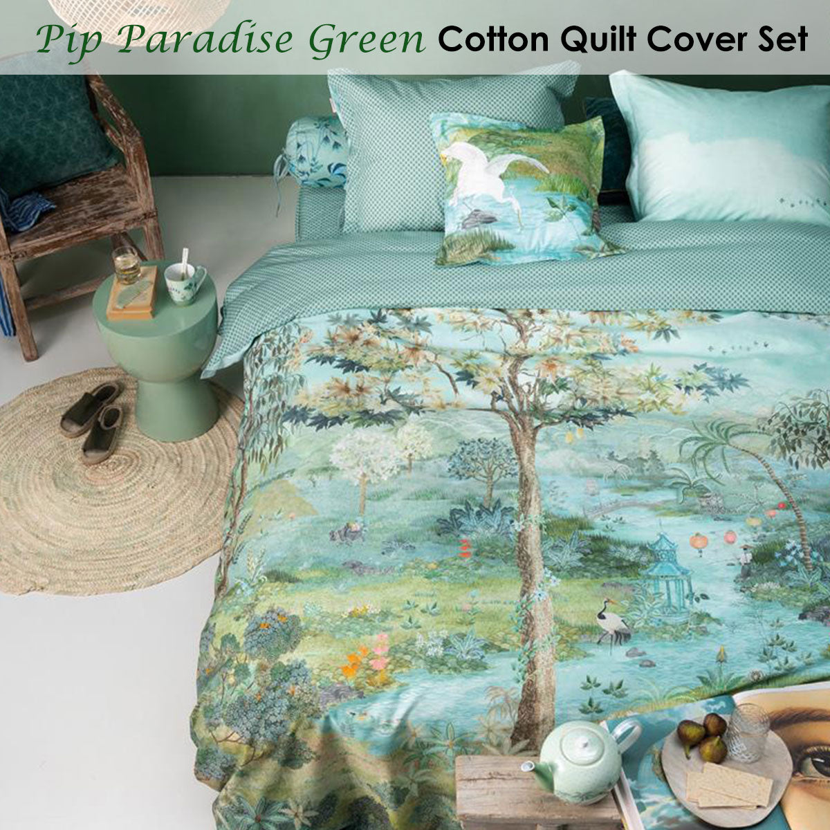 PIP Studio Pip Paradise Green Quilt Cover Set King