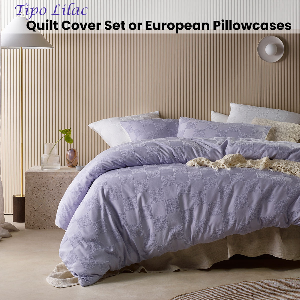 Accessorize Tipo Lilac Chenille Quilt Cover Set Queen