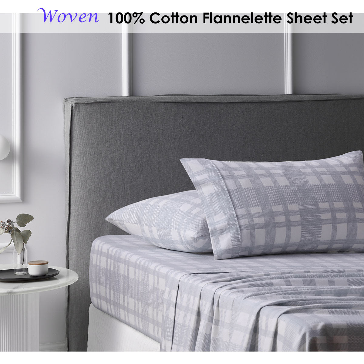 Accessorize Cotton Flannelette Sheet Set Woven Single