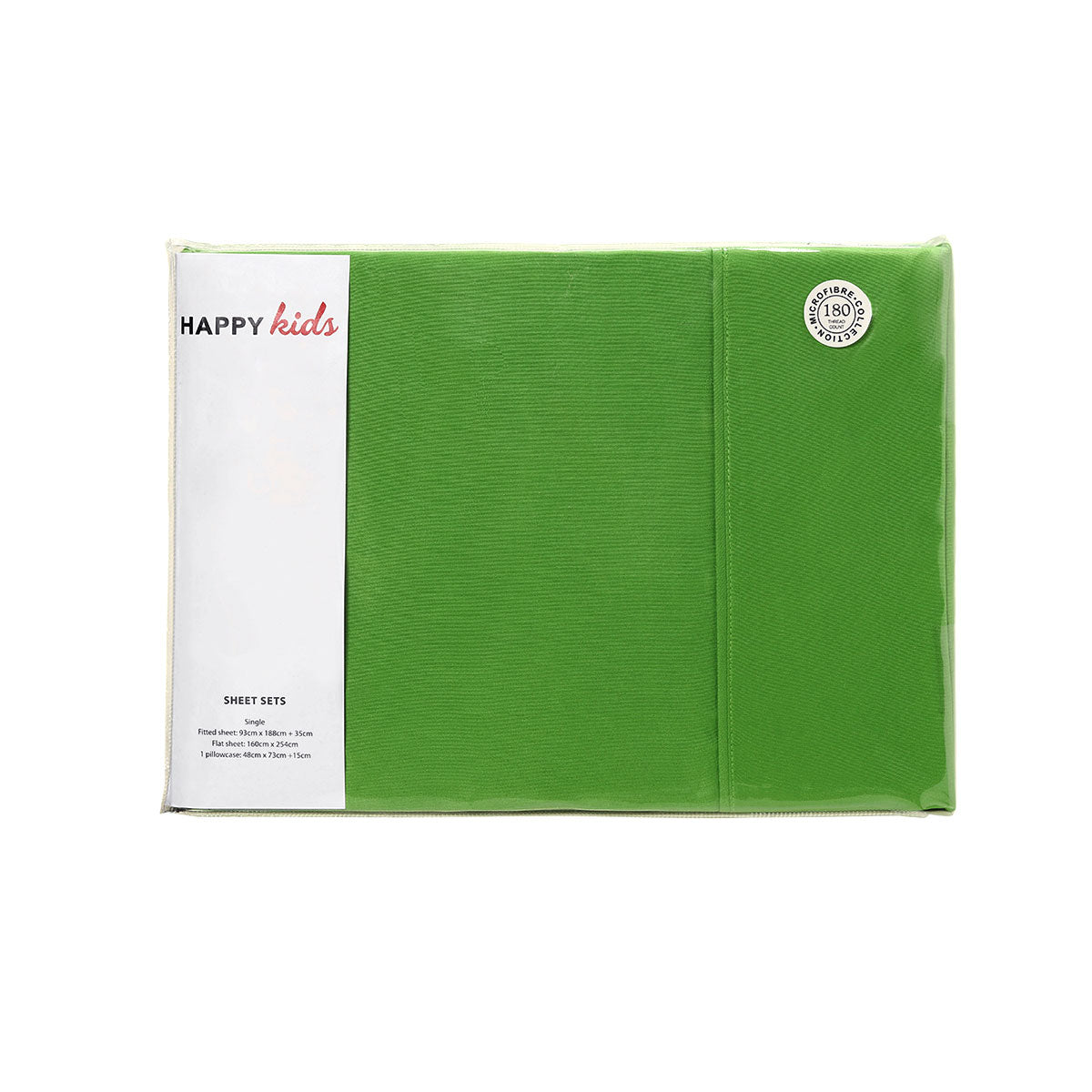 Happy Kids Green Plain Dyed Microfibre Sheet Set Double