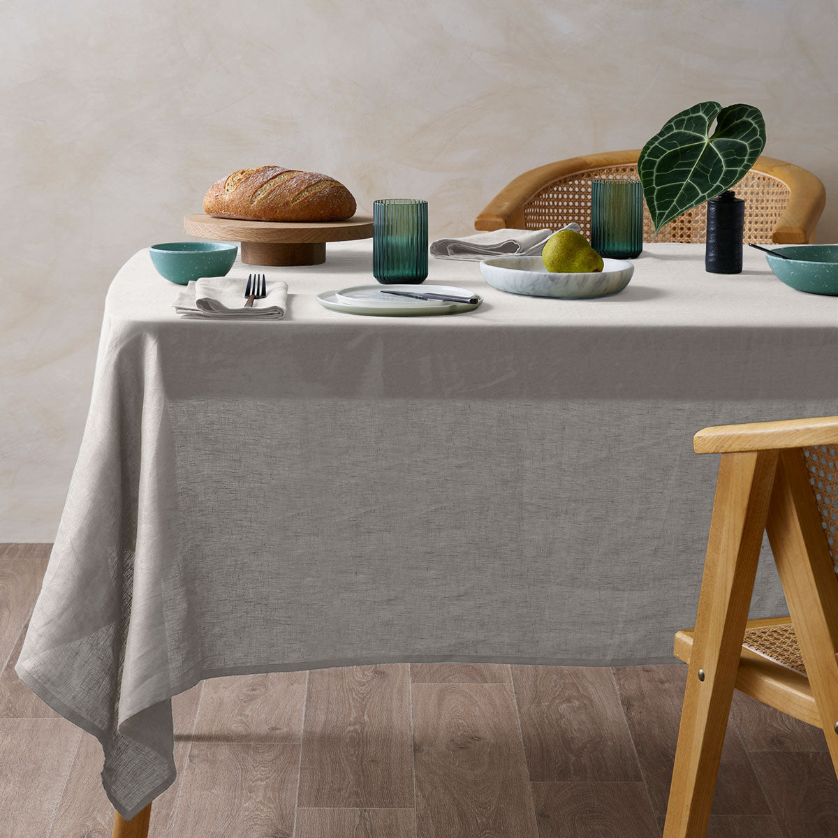 Vintage Design Homewares Natural French Linen Tablecloth 150cm x 230cm