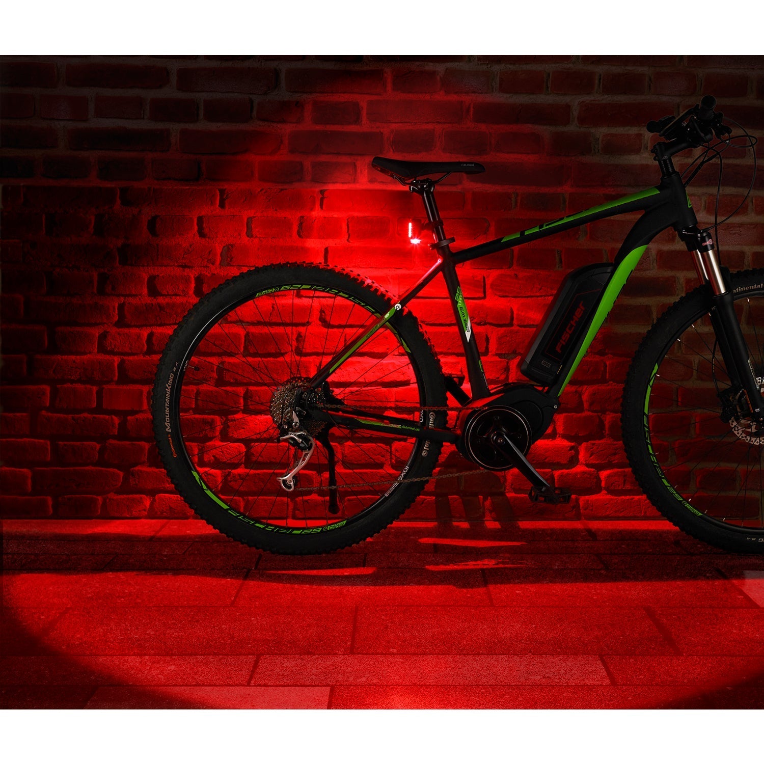 Fischer LED Bike Light Set 30Lux USB with rear floor light