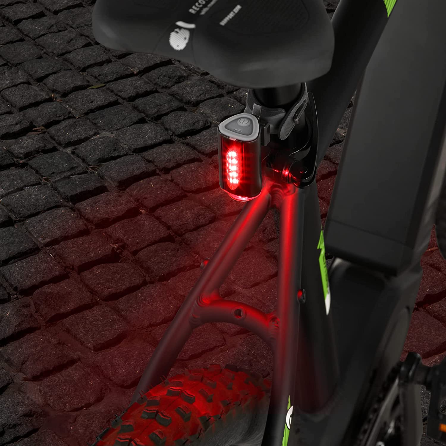 FischerBicycle Rear Light with 360 Floor Light for More Visibility and Protection, Rechargeable Battery