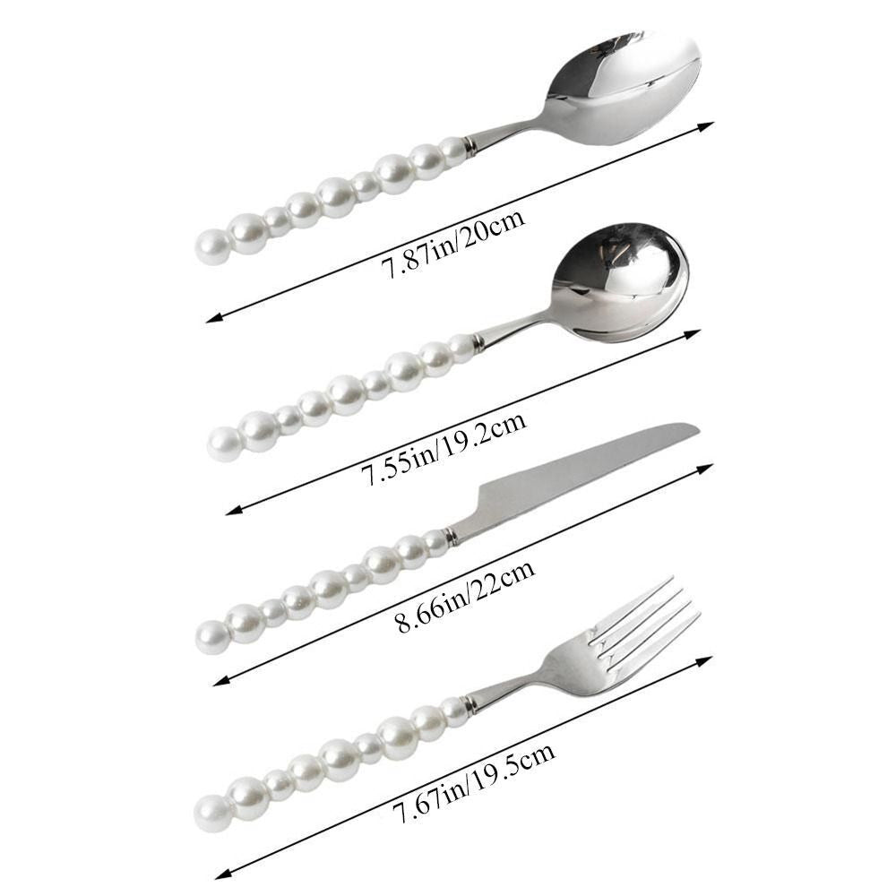 4 Piece Stainless Steel Pearl Handle Flatware Cutlery Set Come with Giftbox