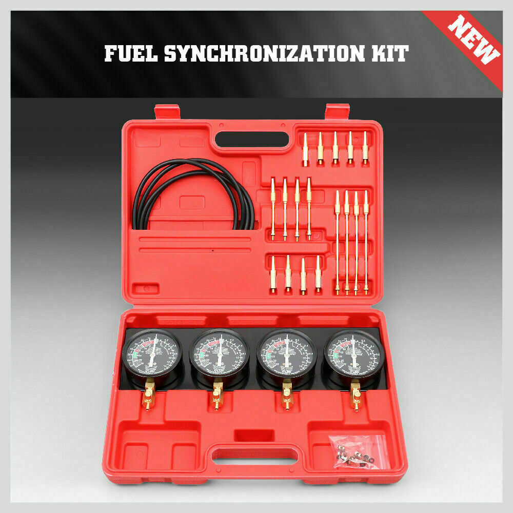 Fuel Vacuum Carburetor Synchronizer Kit Carb Sync Gauge Set Adjustable Balancer