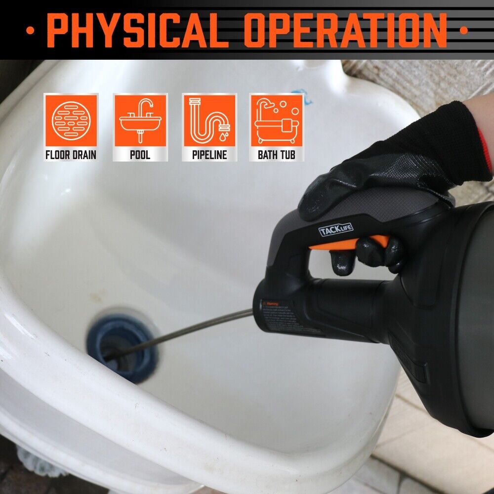 Drain Auger Drain Cleaner Unblocker Auger Sewage Pipe Cleaning Plumbing Tool