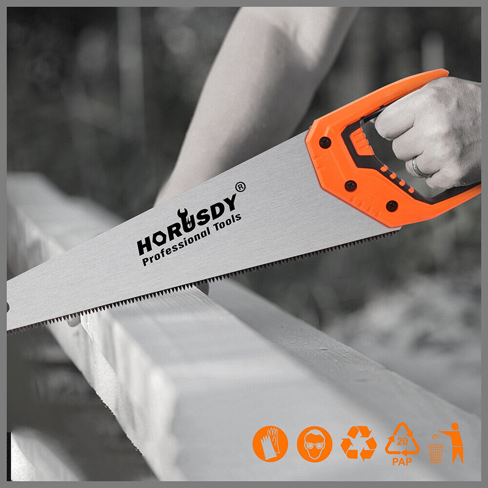 16" Hand Saw Sharp Cut Wood Plastic Cutting Heavy Duty Crosscut Saw 505mm Long