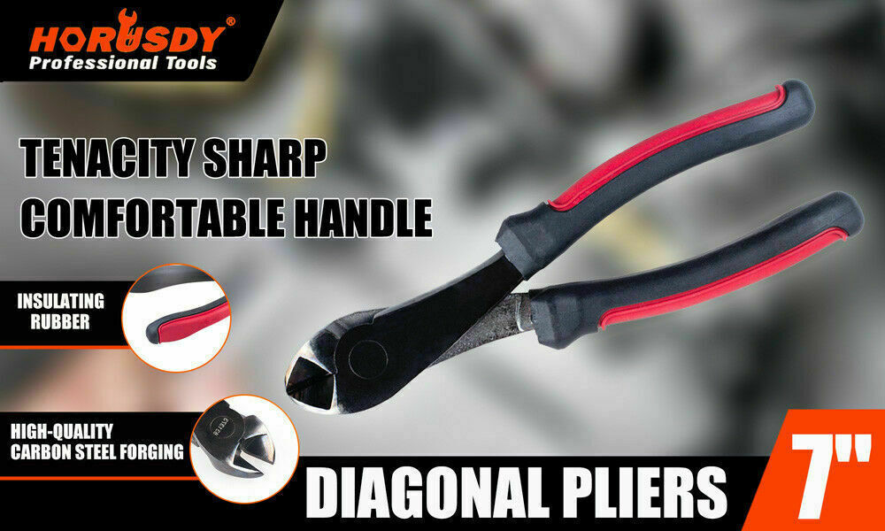 7" Flush Side Cutter Diagonal Cut Pliers Plastic Nippers Cutting Insulated Tool