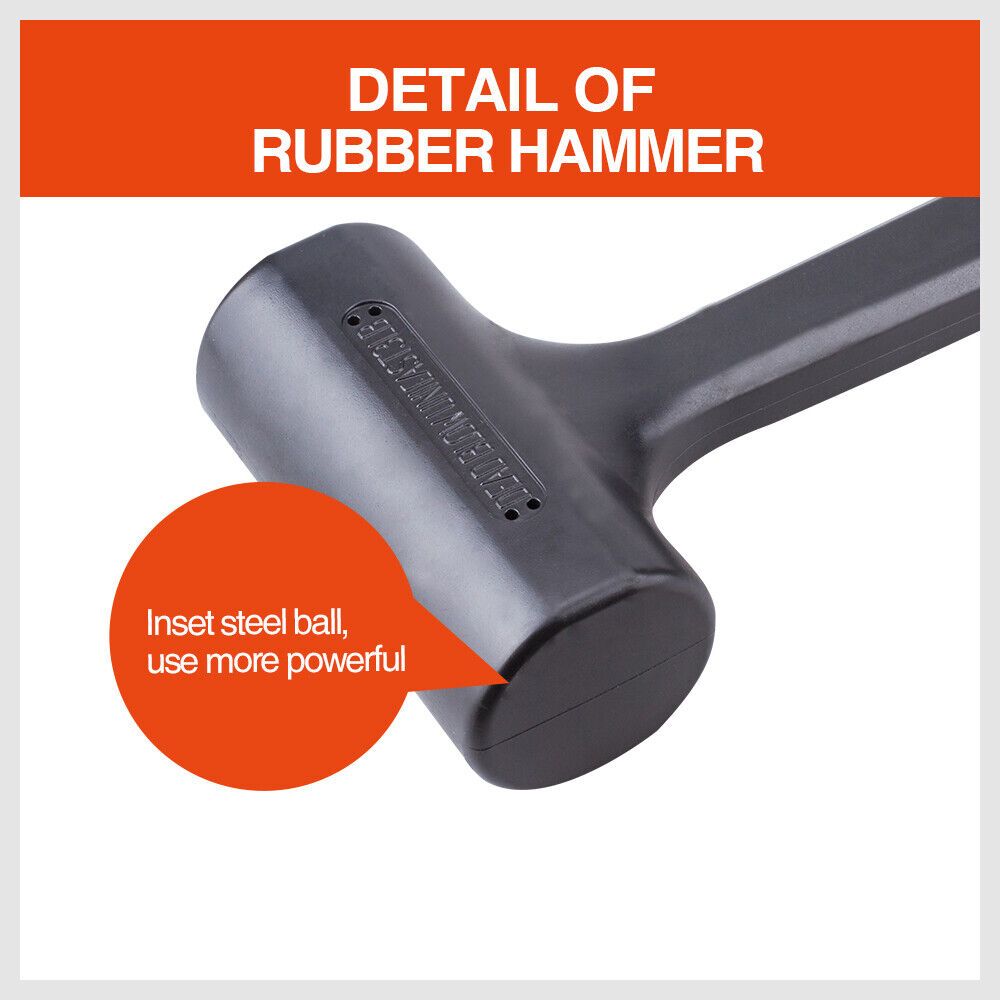 2LB Dead Blow Rubber Mallet Hammer Non Slip Soft Face Auto Car Repair NEW