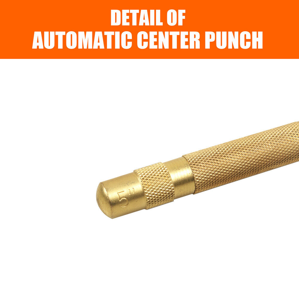 125mm/5" Automatic Centre Punch Adjustable Spring Loaded Metal Drill Tool Glod