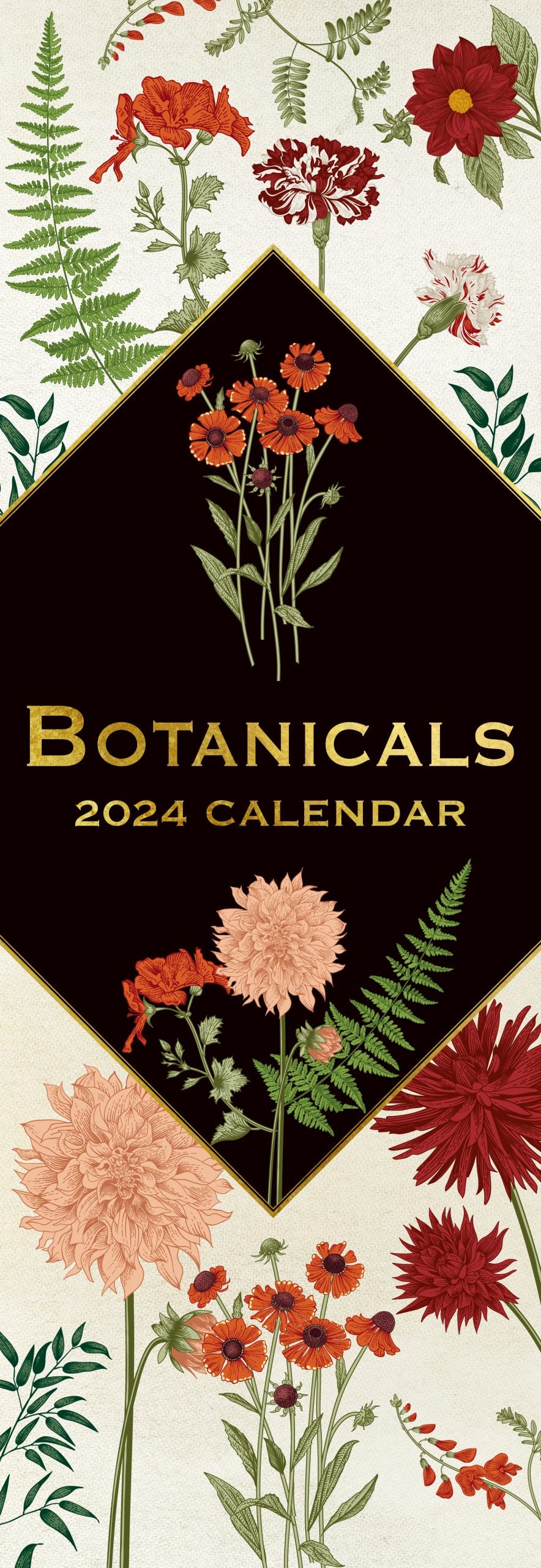 Botanicals 2024 Slimline Slim Wall Calendar Hanging Planner New Year   V474 617744 101568 00 