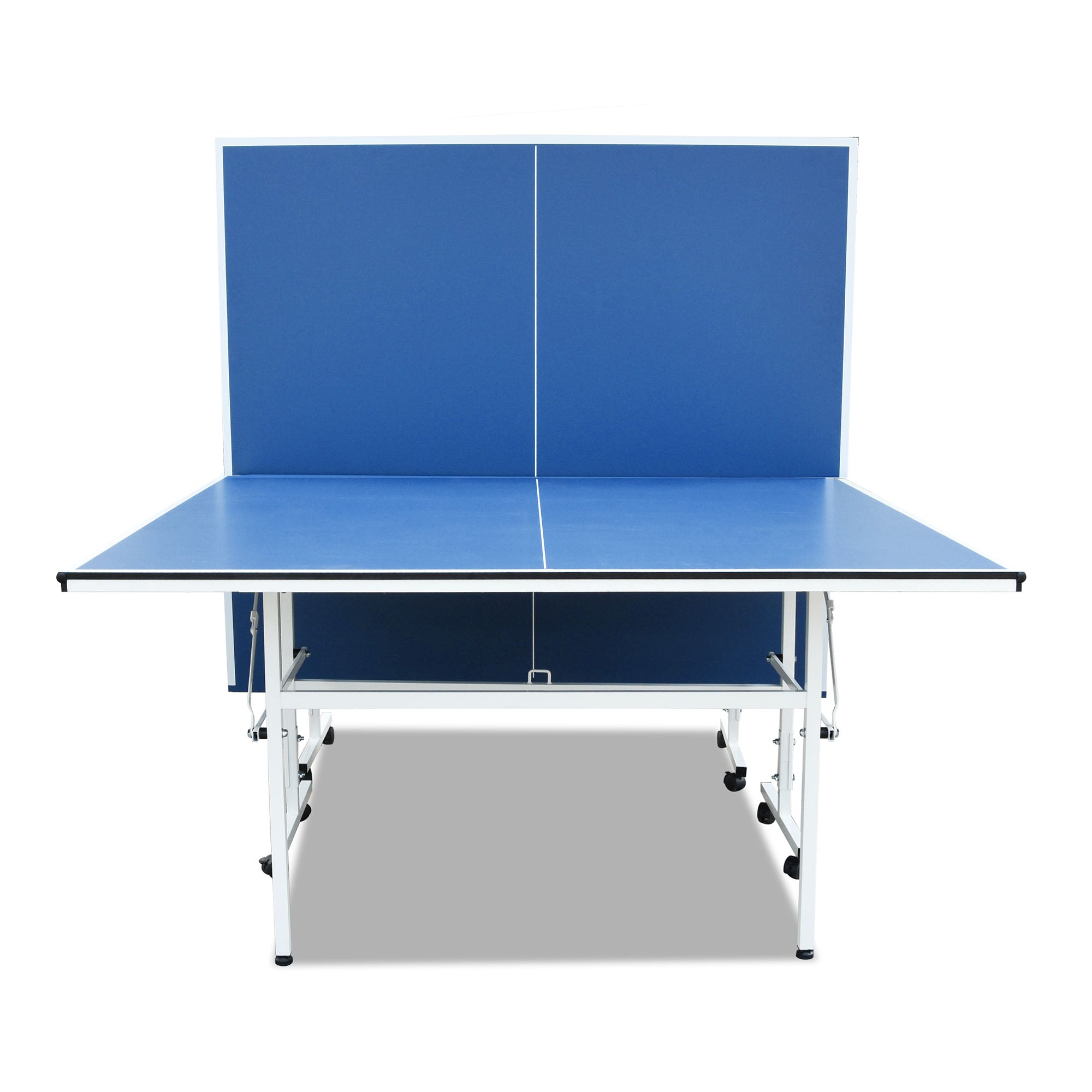 DOUBLE HAPPINESS 13 Indoor Rollaway Fiberboard Table Tennis With Accessories Ping Pong Table - Blue