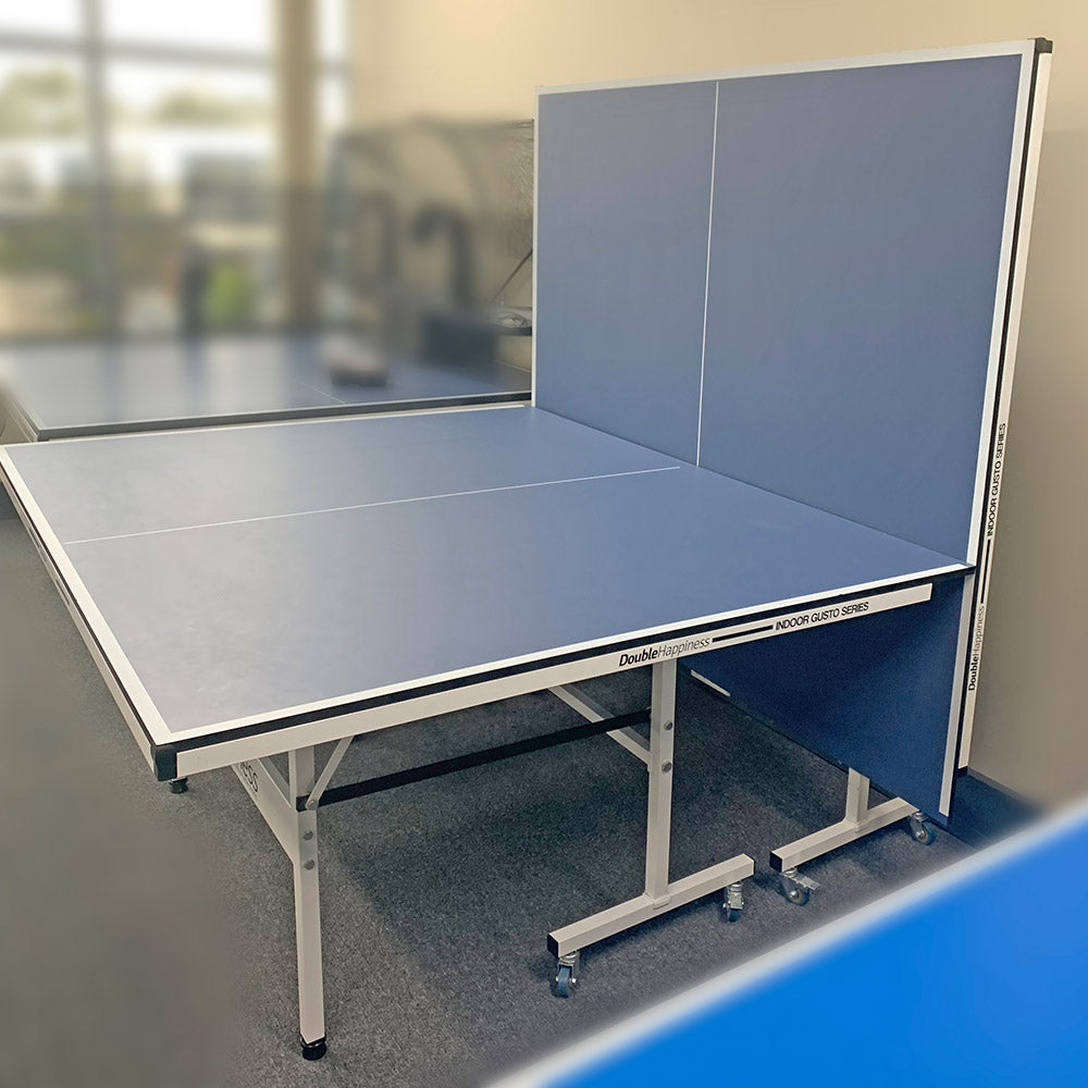 19mm Pro Size Double Happiness Ping Pong Table Tennis Table+Accessory Package - Blue