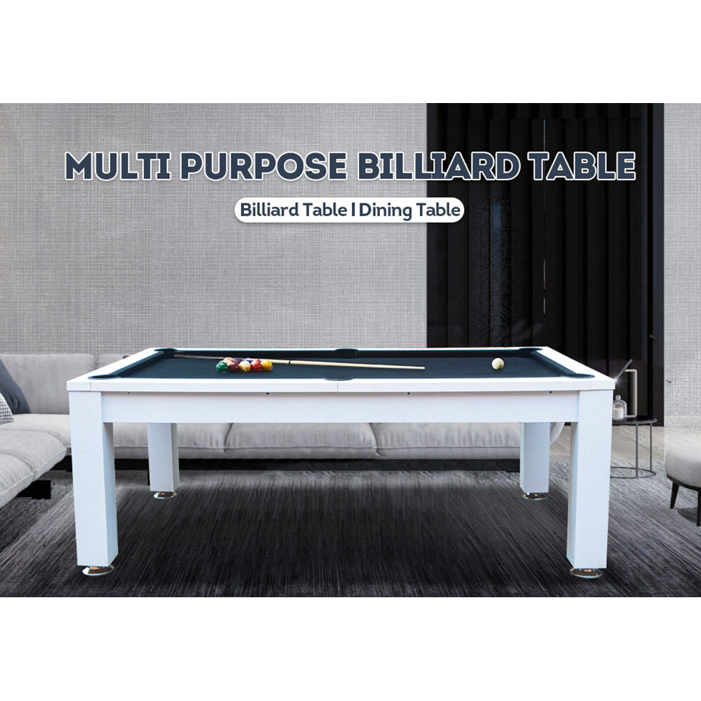 7FT Elegance Pool /Dining / Billiard Table Black Frame Blue Felt with Top