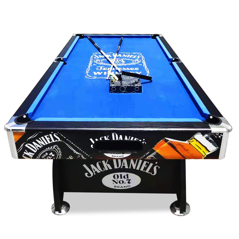JD LOGO 8FT MDF Pool Snooker Billiards Table Free Accessory - BLUE