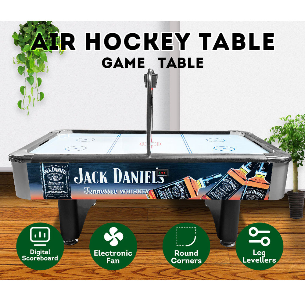 T&R SPORTS AH08 7FT Air Hockey Table W/ Bridge Electronic Scoreboard - JD&White