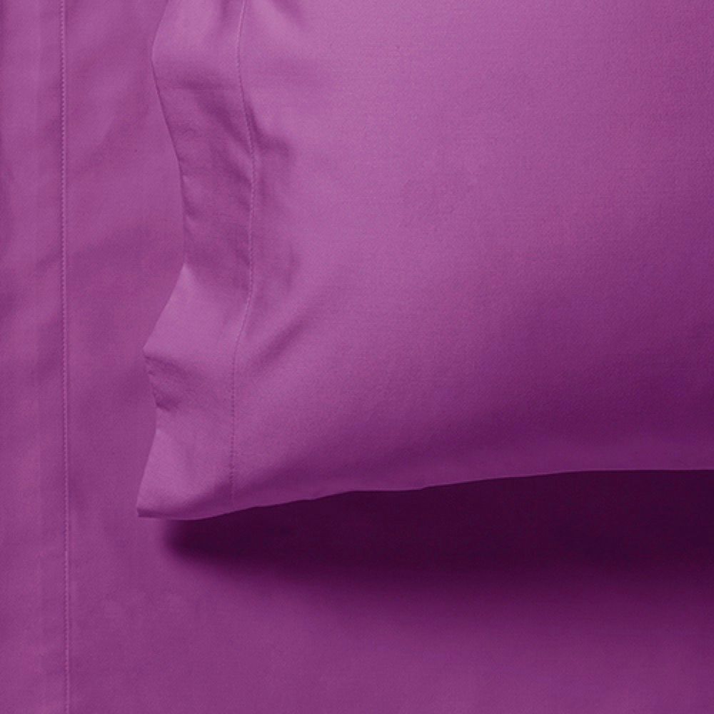 1000TC Ultra Soft Fitted Sheet & 2 Pillowcases Set - Super King Size Bed - Purple