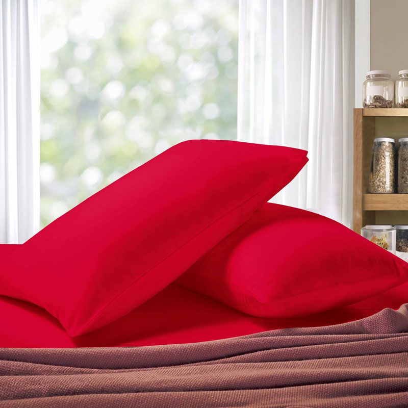 1000TC Premium Ultra Soft King size Pillowcases 2-Pack - Red