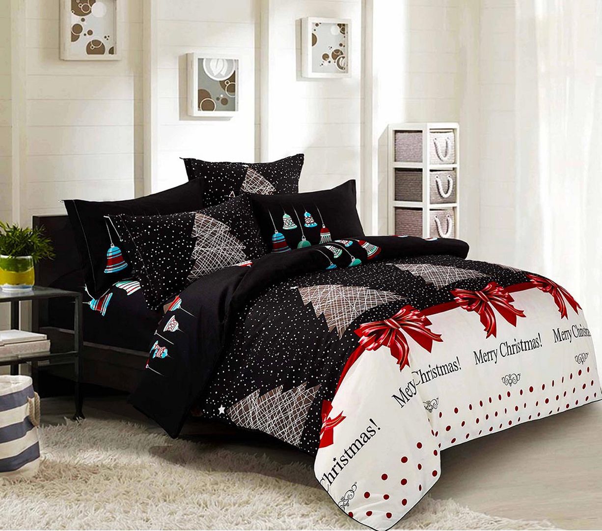 Merry Double SizeChristmas Quilt/Doona/Duvet Cover Set