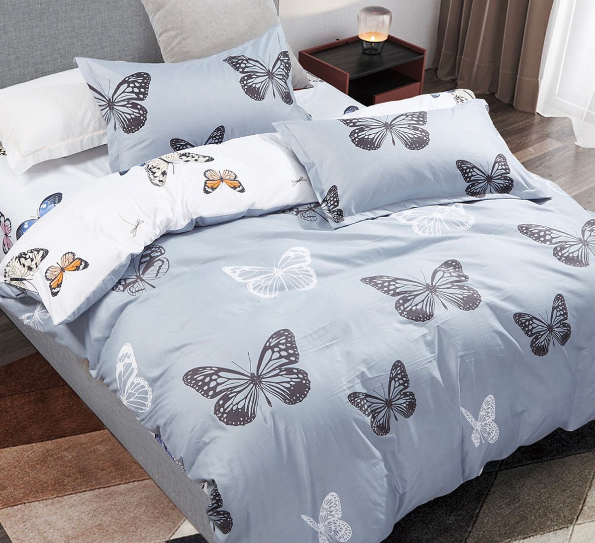 Butterfly King Size Quilt/Doona/Duvet Cover Set