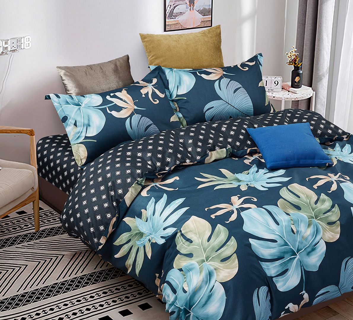 Leaves King Size Quilt/Doona/Duvet Cover Set