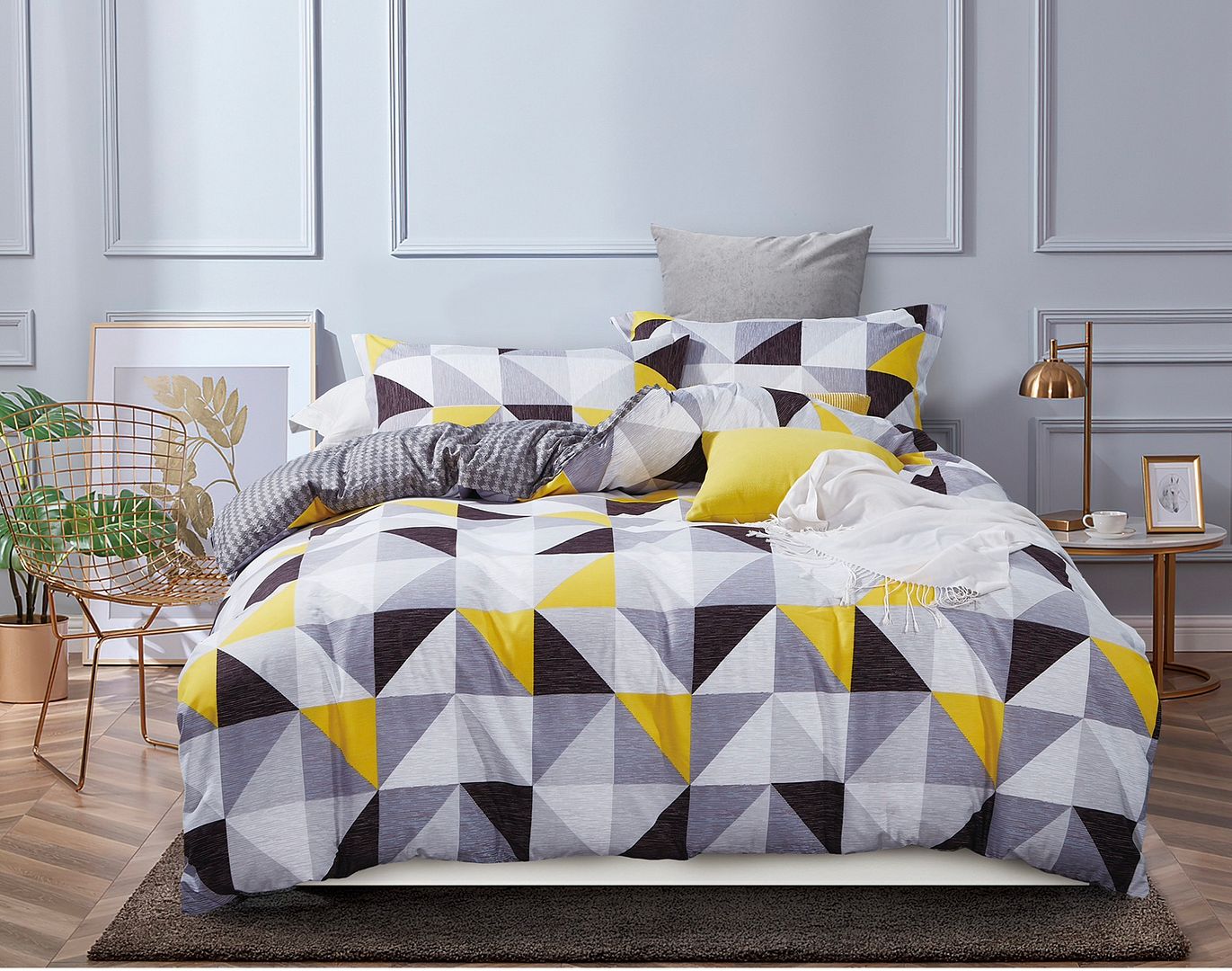 Geometric Queen Size Duvet Doona Quilt Cover Set