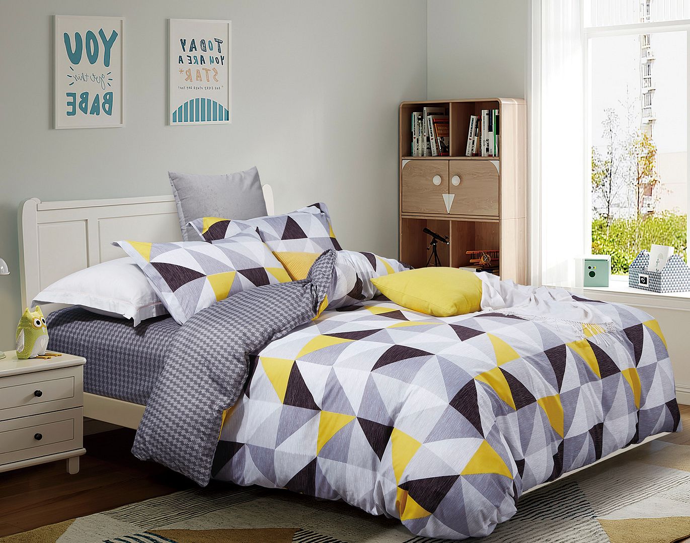 Geometric Queen Size Duvet Doona Quilt Cover Set