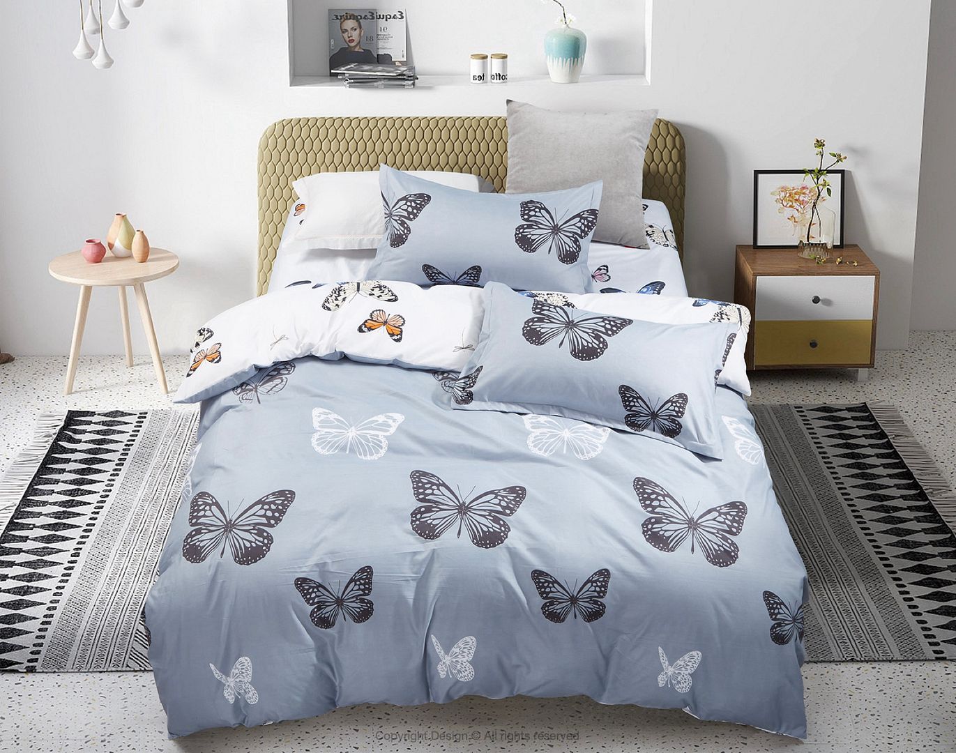 Butterfly Super King Size Quilt/Doona/Duvet Cover Set