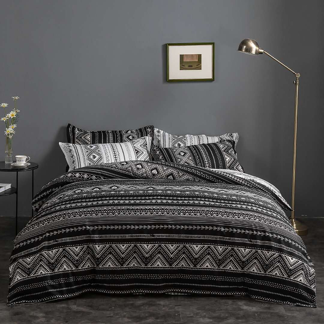 Hugo Reversible Super King Size Duvet Doona Quilt Cover Set