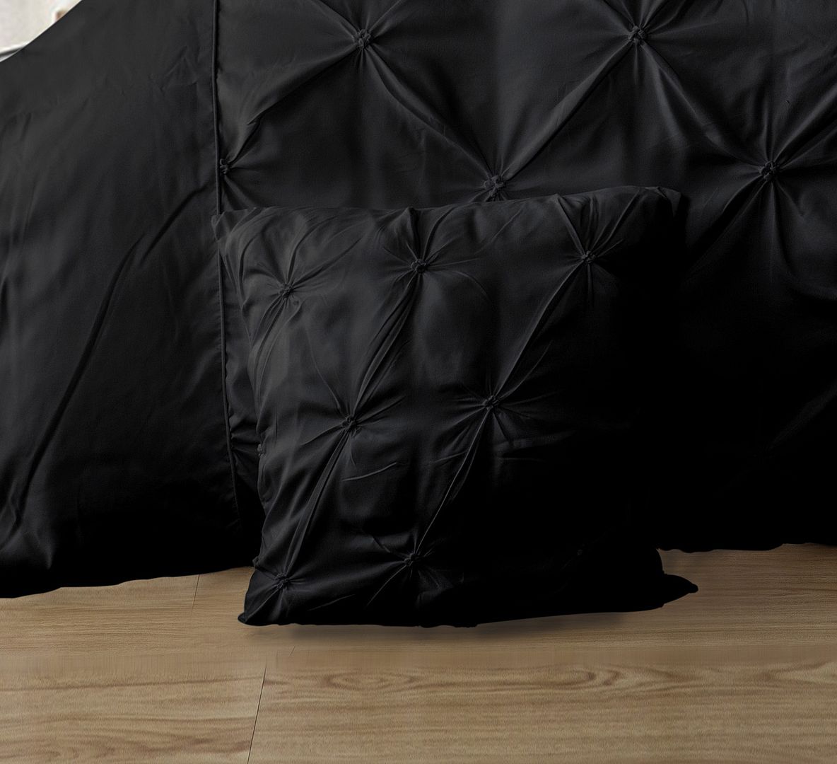 Diamond Pintuck Premium Ultra Soft Cushion Covers 2-Pack - Black
