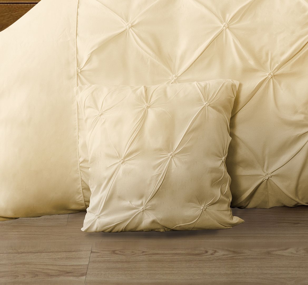 Diamond Pintuck Premium Ultra Soft Cushion Covers 2-Pack - Yellow Cream