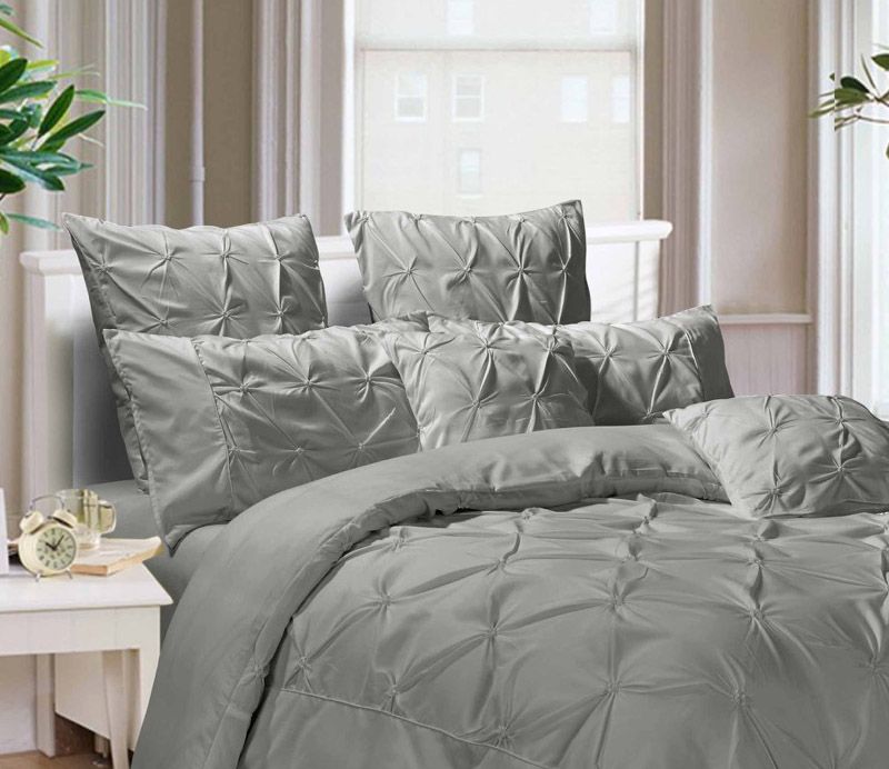 Diamond Pintuck Premium Ultra Soft King size Pillowcases 2-Pack - Grey