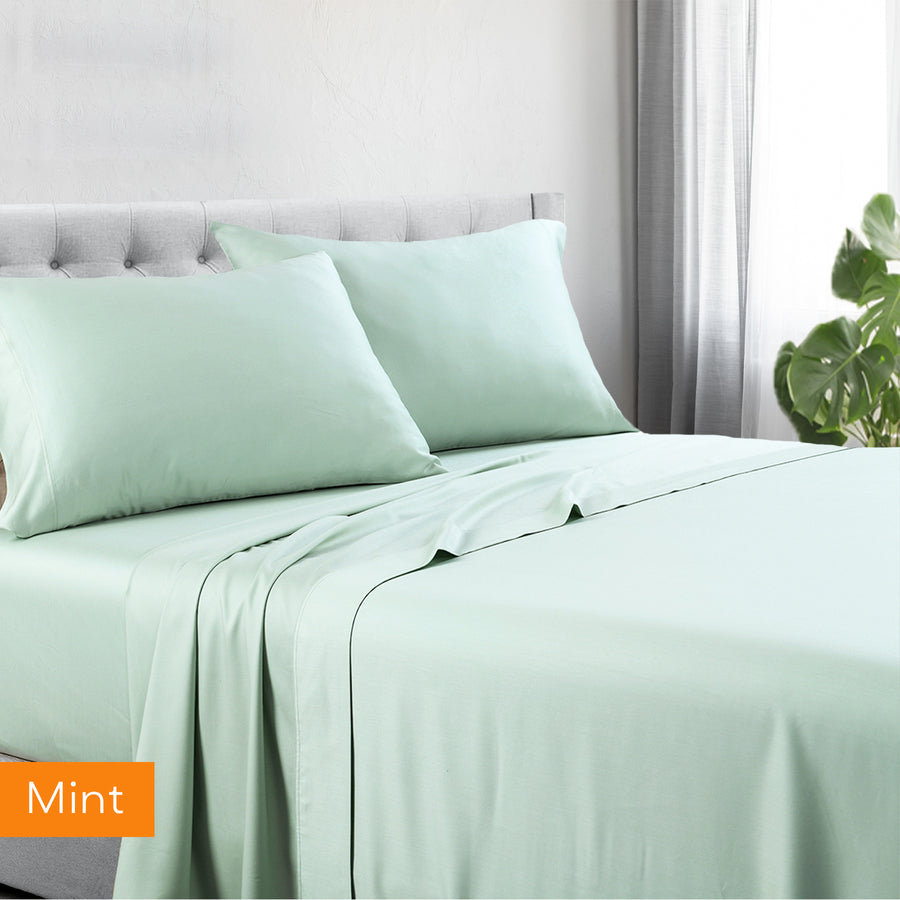 1200tc hotel quality cotton rich sheet set mega king mint